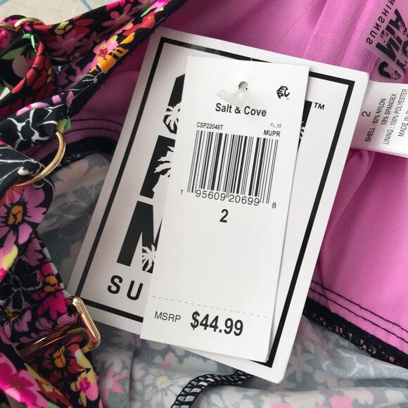 Salt Cove Swimsuit Juniors Plus Size 2 Tankini Fly Away Floral Flowy Strappy $45 - Picture 9 of 12